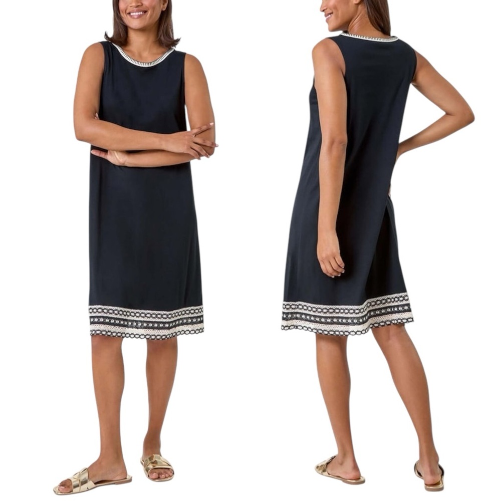 J.JILL Crochet Hem Shift Dress. Size XS